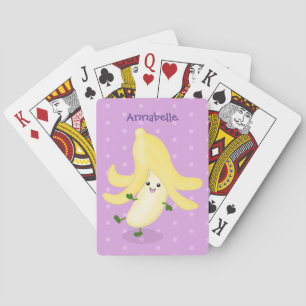 Cute kawaii banana cartoon playing cards