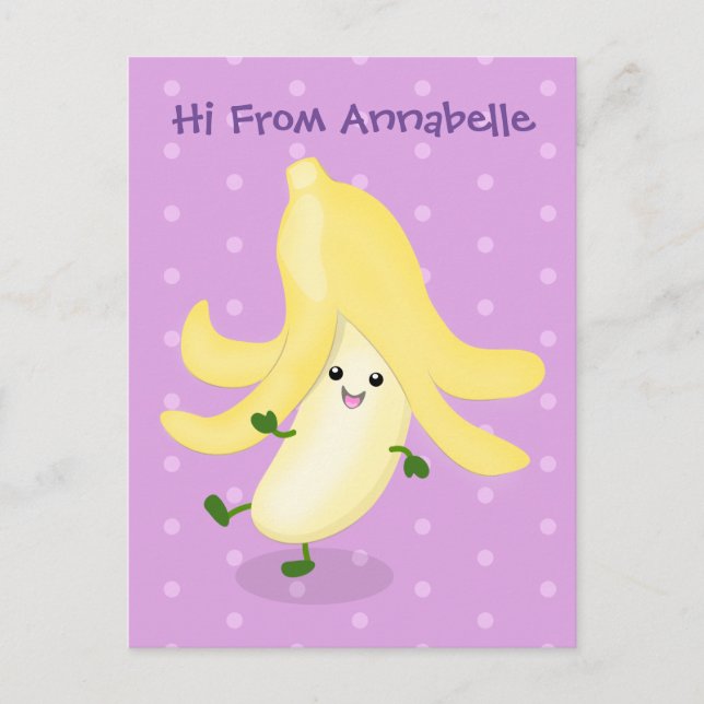 Cute kawaii banana cartoon postcard (Front)