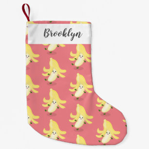 Cute kawaii banana cartoon small christmas stocking