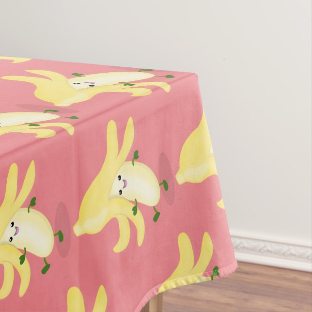 Cute kawaii banana cartoon tablecloth (In Situ)