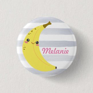 Cute Kawaii Banana Personalised 1 Inch Round Button