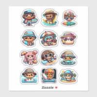 Cute Kawaii Beach Bum Surfboard