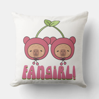 Cute Kawaii Bears Cherry Costume Fangirl Throw Pillow