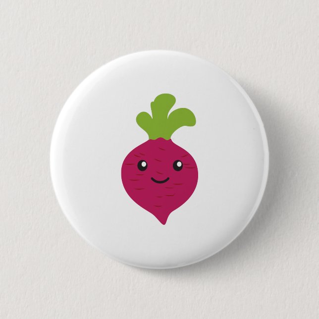 Cute Kawaii Beet 2 Inch Round Button (Front)