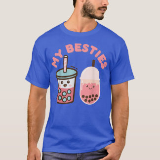 Cute Kawaii Bestie Boba Drink Bubble Milk Tea Aest T-Shirt