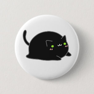 Cute Kawaii Black Cat 2 Inch Round Button