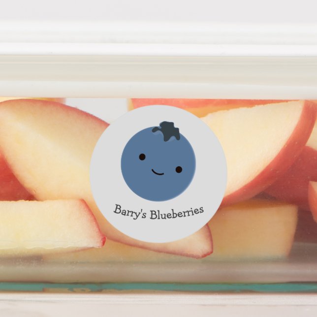 Cute Kawaii Blueberry Label with Customizable Name (Affixed)