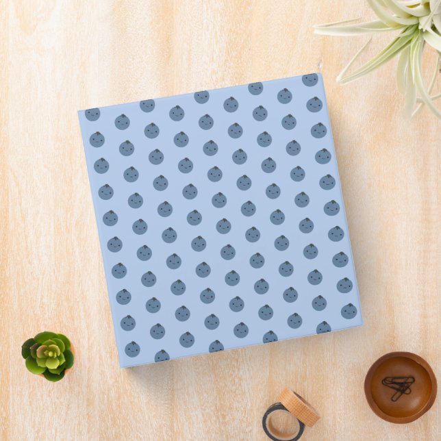 Cute Kawaii Blueberry Pattern Binder (In Situ)