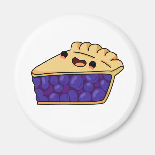 Cute Kawaii Blueberry Pie Magnet