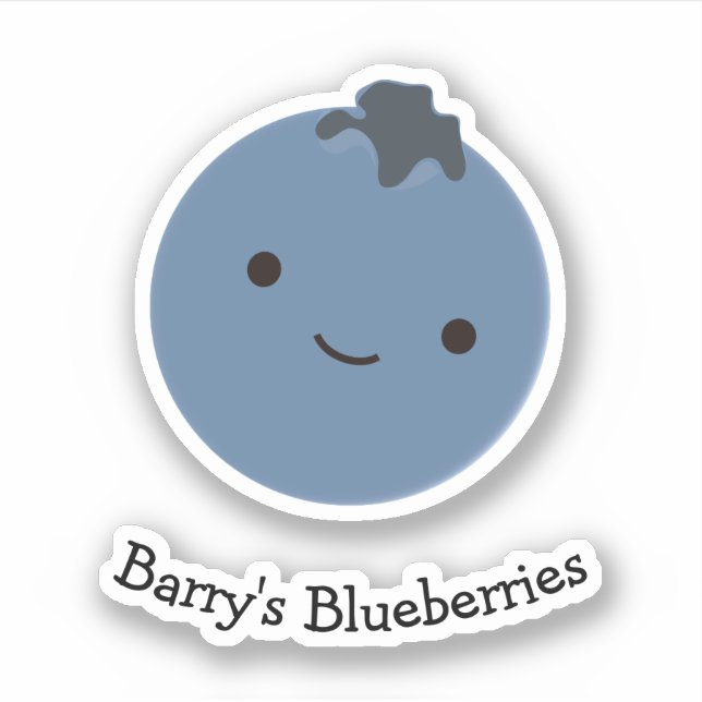 Cute Kawaii Blueberry with Customizable Text (Front)