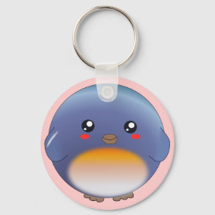 Cute kawaii bluebird keychain