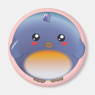 Cute kawaii bluebird magnet