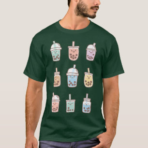 Cute Kawaii Boba Anime Bubble Tea Pastel  799 T-Shirt