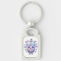 Cute Kawaii Boba Milk Tea Chibi Character Keychain