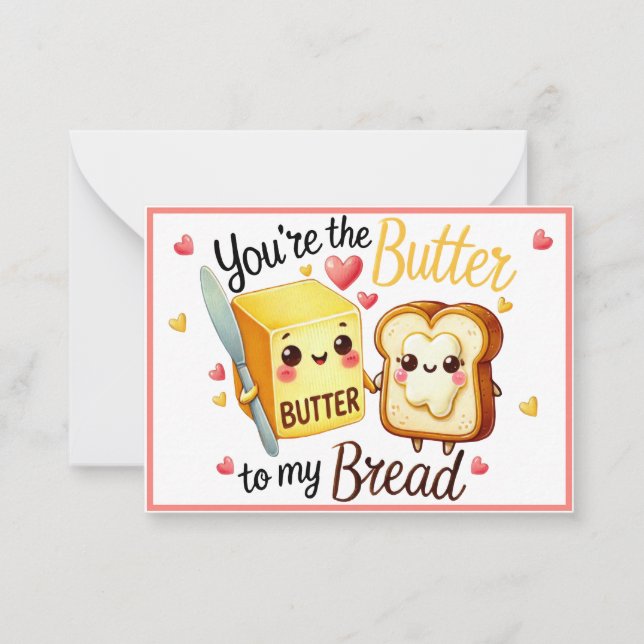 Cute Kawaii Bread and Butter Card (Front)