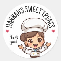Cute Kawaii Brown-Haired Baker Thank You