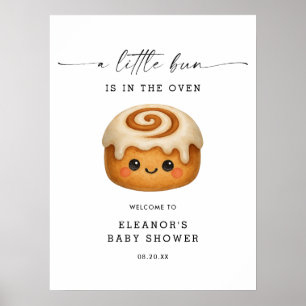 Cute Kawaii Bun in the Oven Baby Shower Welcome Poster