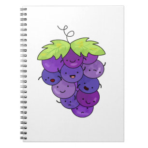 Cute Kawaii Bunch Of Grapes Notebook