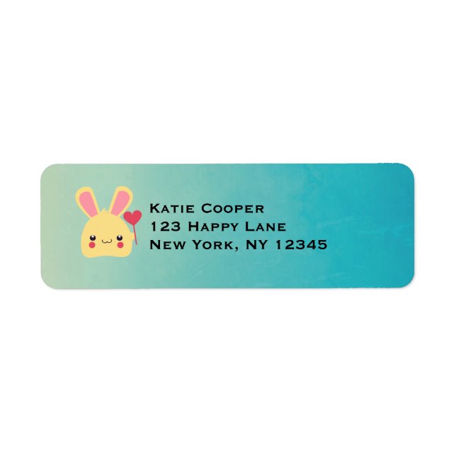 Cute Kawaii Bunny Head with Heart Lollipop (Front)