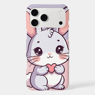Cute Kawaii Bunny Hugging Heart