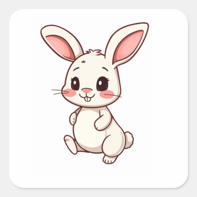 Cute Kawaii Bunny Rabbit Custom Sticker (Front)