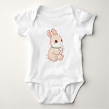 Cute Kawaii Bunny & Sakura Flower Baby Bodysuit