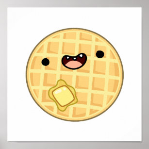 Cute Kawaii Butter Waffle Poster