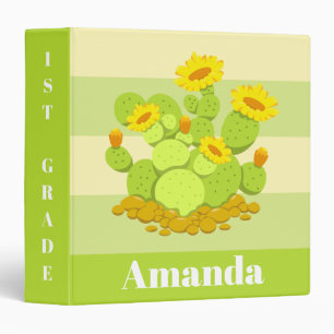 Cute Kawaii Cactus Back to School Cartoon Magical Binder