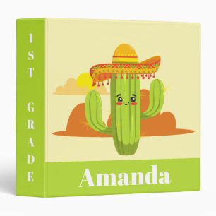 Cute Kawaii Cactus Back to School Cartoon Magical Binder