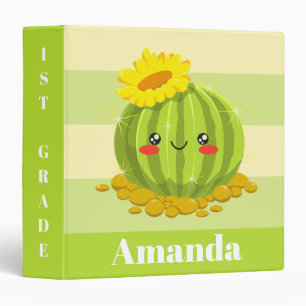 Cute Kawaii Cactus Back to School Cartoon Magical Binder