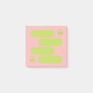 Cute Kawaii Cactus Pink 3x3 Speech Bubble Post-it  Notes
