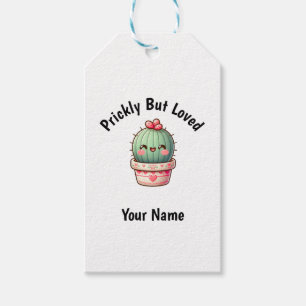 Cute Kawaii Cactus Prickly But Loved Gift Card Tags