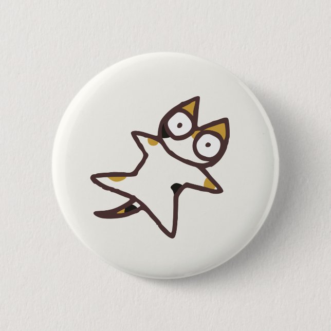 Cute Kawaii Calico Cat {Lots of Cats} 2 Inch Round Button (Front)
