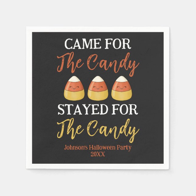 Cute Kawaii Candy Corn Halloween Costume Party  Napkin (Front)
