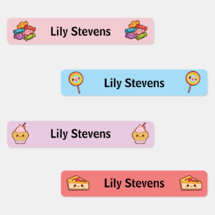 Cute Kawaii Candy Kids Name Labels