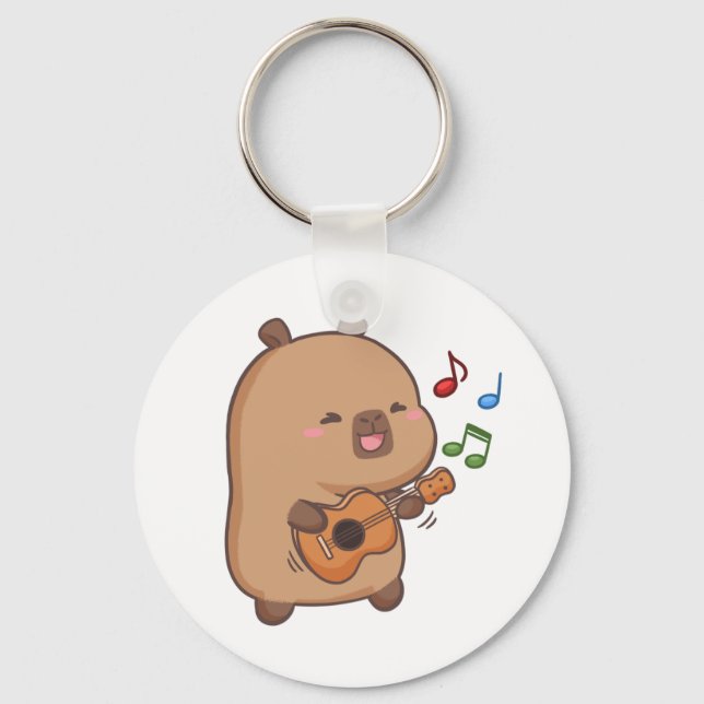 Cute Kawaii Capybara Fun Keychain (Front)