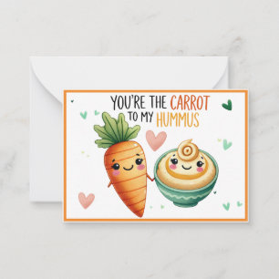 Cute Kawaii Carrot and Hummus Card