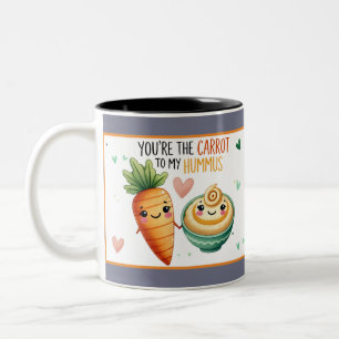 Cute Kawaii Carrot and Hummus Two-Tone Coffee Mug