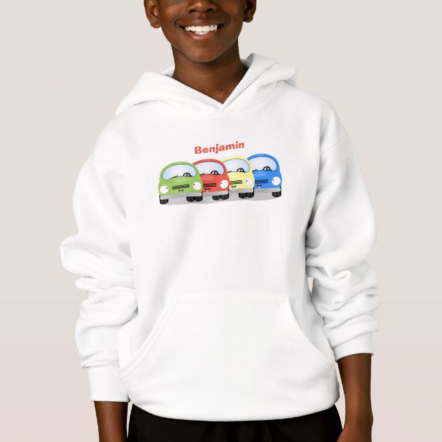 Cute kawaii cars cartoon illustration (Front)