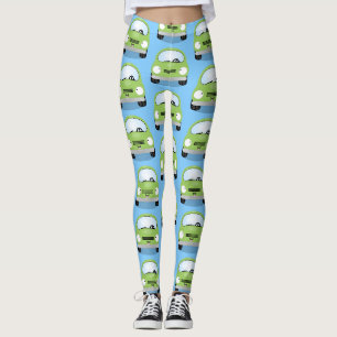Cute kawaii cars cartoon illustration leggings