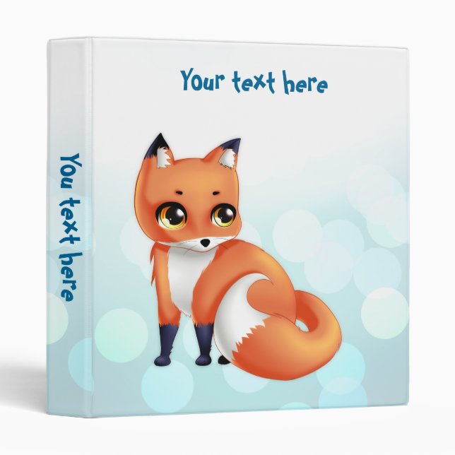 Cute Kawaii cartoon fox Binder (Front/Spine)