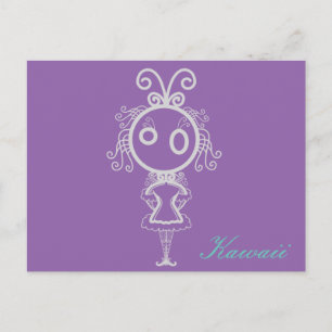 Cute Kawaii Cartoon Girl Postcard