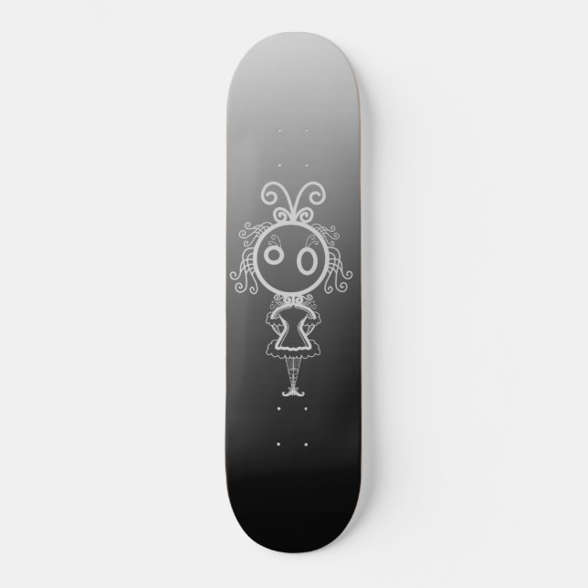 Cute Kawaii Cartoon Girl Skateboard (Front)