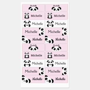 Cute Kawaii Cartoon Panda Bear Kids Personalized