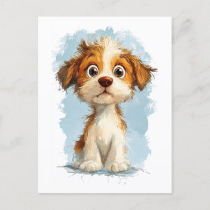 Cute Kawaii Cartoon Puppy Postcard