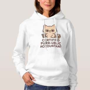 Cute Kawaii Cat Certified Public Accountant Funny Hoodie
