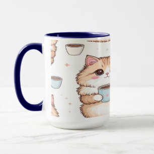 Cute Kawaii Cat Coffee Mug - Cat Lover Gift - Pers