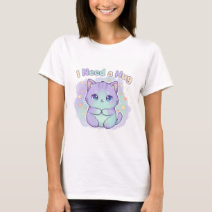 Cute Kawaii Cat "I Need a Hug" T-Shirt