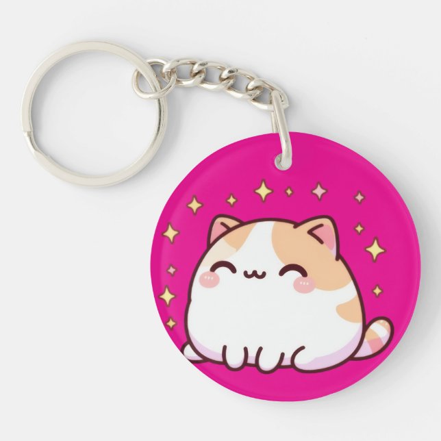Cute kawaii cat keychain (Front)