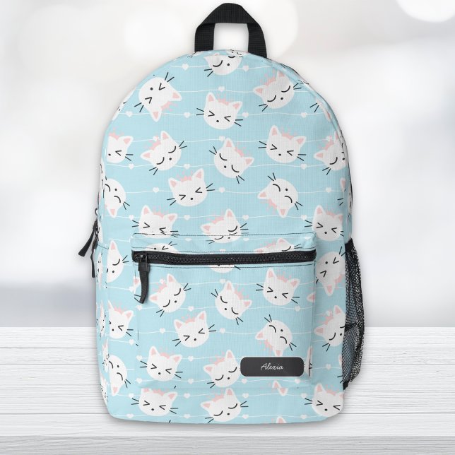 Cute Kawaii Cat Kitten Name Printed Backpack (Creator Uploaded)